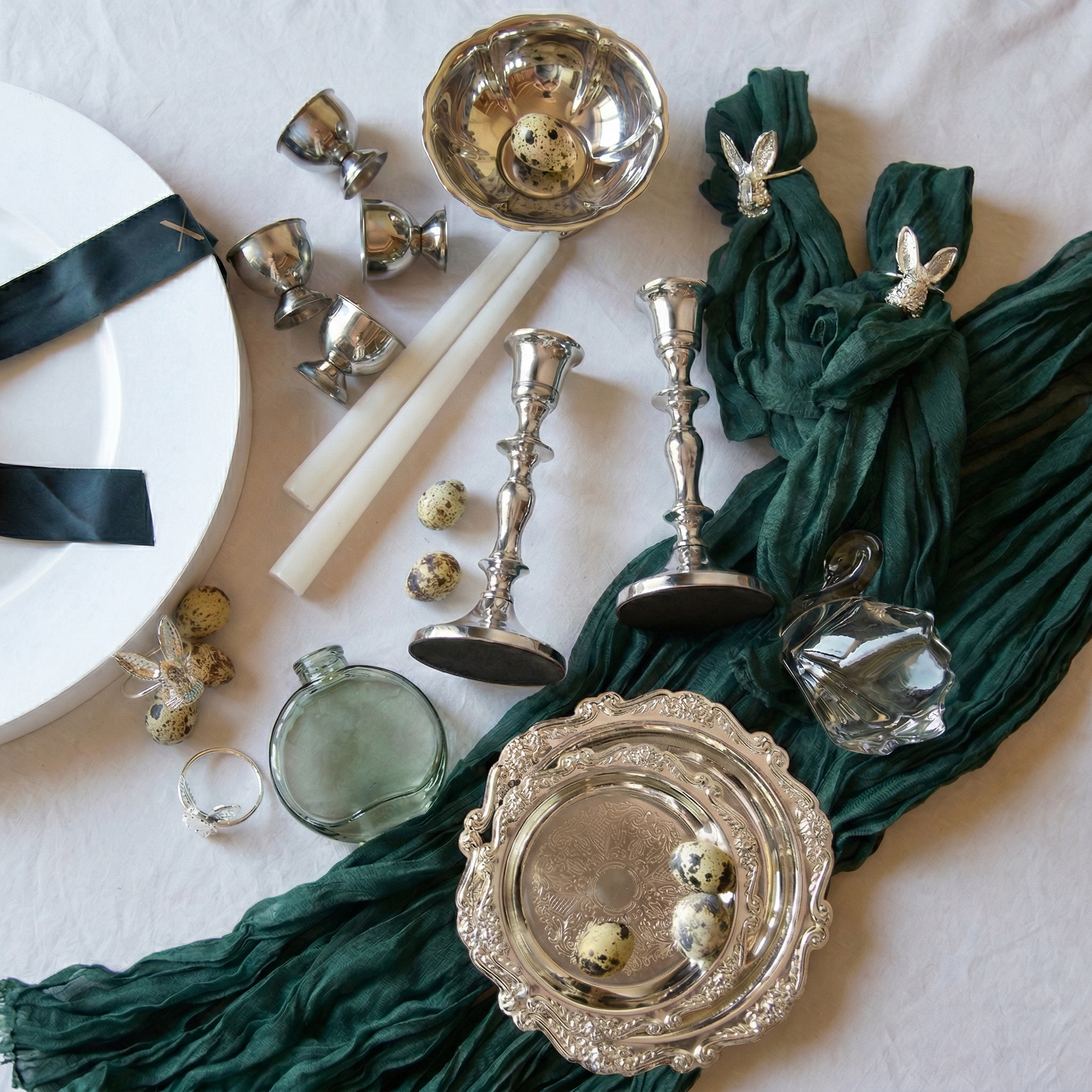 Пасхальный декор на 2 персоны Зеленый (2)