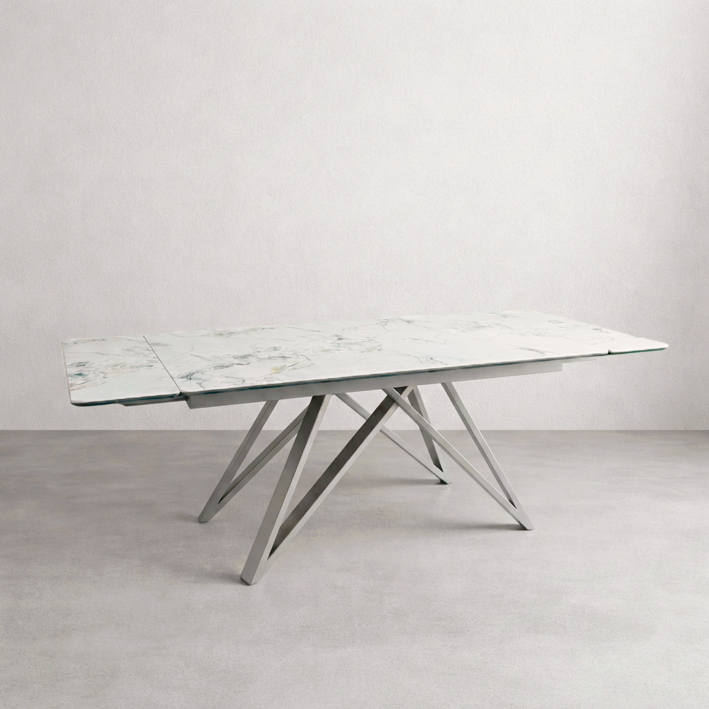 Стол Аллея раскладной, столешница керамогранит, опоры металл, 160 (200) * 90 см